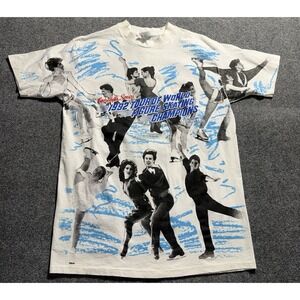Vintage 1992‎ Tour Of World Figure Ice Skating Champions All Over Print Shirt XL